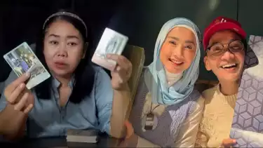 Kolase foto Jeng Nimas, Ruben Onsu, dan Desy Ratnasari