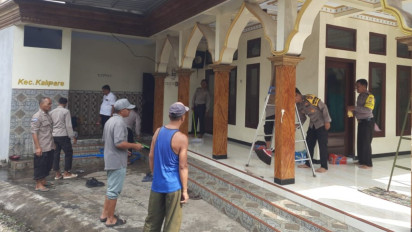 Polres Malang Gelar Bakti Sosial Bersih Rumah Ibadah, Sambut Ramadhan 2025