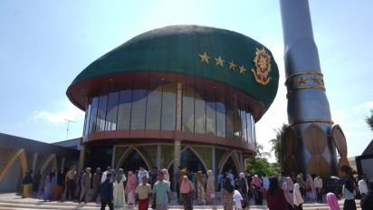 Uniknya Kubah Masjid Jami Ar-Rohman di Cijulang Pangandaran, Masjid Baret Hijau Diresmikan Panglima TNI