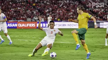 Rizky Ridho saat Timnas Indonesia hadapi Australia di SUGBK pada Kualifikasi Piala Dunia 2026
