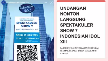 Undangan gratis nonton langsung Spektakuler Show 7 Indonesian Idol 2025 XIII