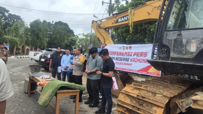 Polisi Ungkap Aktivitas Tambang Ilegal di Bungo Jambi, Satu Alat Berat Disita
