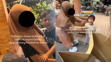 Kenzo sambil menangis meminta Paula Verhoeven pulang agar tak dimarahi Baim Wong