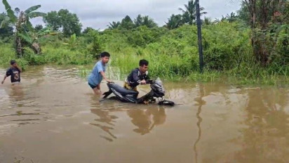 Ratusan Rumah di Banyuasin Terendam Banjir, Warga Takut Buaya Lepas dari Penangkaran