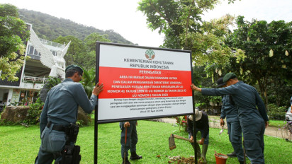 Kemenhut Lakukan Penertiban Bangunan di Kawasan Hutan Gunung Pancar Bogor