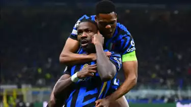 Selebrasi Marcus Thuram usai Cetak Gol Buat Inter Milan