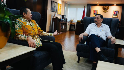 Bertemu Luhut, Bamsoet Ajak Seluruh Elemen Bangsa Wujudkan Pertumbuhan Ekonomi 8 Persen