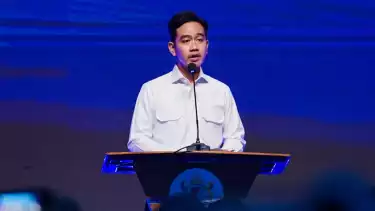 Wakil Presiden RI, Gibran Rakabuming Raka saat memberikan sambutan pada acara Buka Puasa Bersama KADIN. Jakarta, Jumat (14/3).