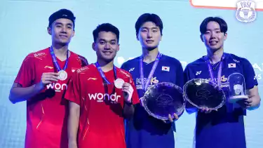 Ganda putra Indonesia, Leo Rolly Carnando/Bagas Maulana jadi runner-up di All England 2025.