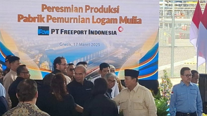 Presiden Prabowo Tiba di Gresik, Resmikan Pabrik Pemurnian Logam Mulia Freeport