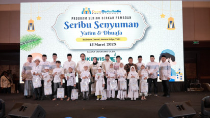 Keceriaan Ribuan Anak Yatim dan Dhuafa di 1000 Berkah Ramadhan Dana Mustadhafin