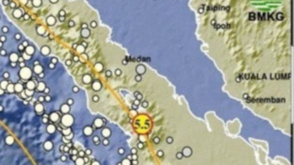 Gempa Magnitudo 5,5 Guncang Tapanuli Utara, Tidak Berpotensi Tsunami