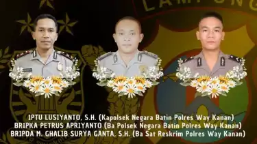 Tiga Polisi Tewas Ditembak di Way Kanan Lampung Dapat Kenaikan Pangkat Luar Biasa Anumerta