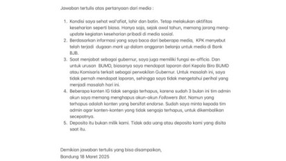 Ridwan Kamil Muncul Setelah Dikabarkan Hilang, Bantah Deposito Rp70 Miliar yang Disita KPK Miliknya, Katanya...