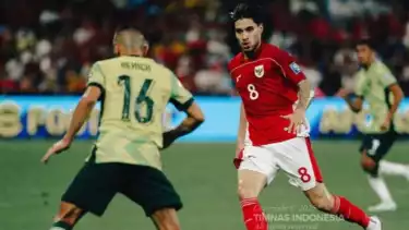 Pemain Timnas Indonesia, Kevin Diks vs Australia.