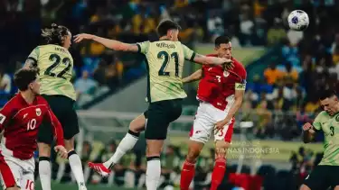 Timnas Indonesia melawan Australia.