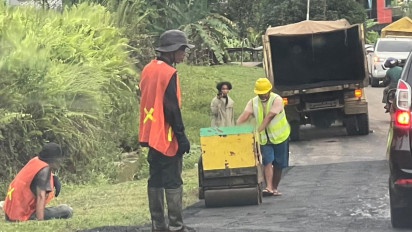 Proyek APBN di Semboja Sanggau Kerja Asal-Asalan