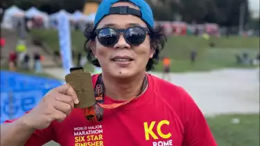 Ecep Suwardaniyasa, Pemred tvonenews.com, usai mengikuti Roma Marathon 2025