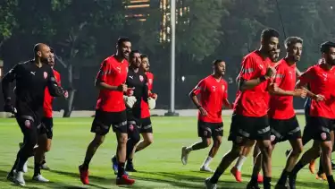 Timnas Bahrain saat latihan di Jakarta.