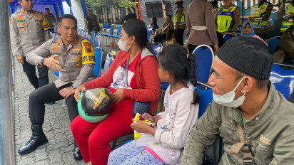 Terima Mudik Program Valet Ride, Polrestabes Semarang Beri Pelayanan Pijat hingga Service Motor Gratis