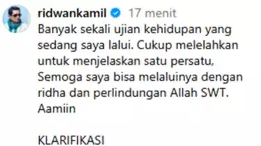 Ridwan Kamil Akhirnya Klarifikasi soal Dugaan Perselingkuhan dengan Lisa Mariana, Sebut Ini Fitnah Keji Bermotif Ekonomi yang Didaur Ulang