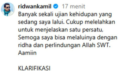 Ridwan Kamil Akhirnya Klarifikasi soal Dugaan Perselingkuhan dengan Lisa Mariana: Ini Fitnah Keji Bermotif Ekonomi yang Didaur Ulang