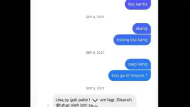 Isi chat pribadi Lisa Mariana dengan seseorang diduga Ridwan Kamil.