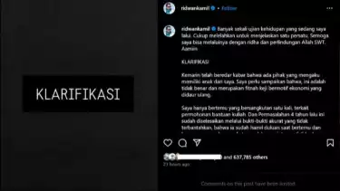Klarifikasi Ridwan Kamil