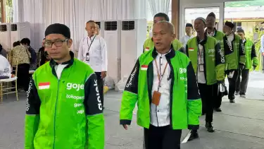 Sejumlah Driver Ojol di Acara Open House Istana Merdeka