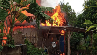 Listrik Korslet, Rumah Warga di Bagor Nganjuk Hangus Terbakar Rata dengan Tanah