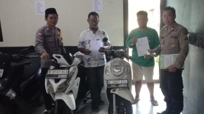 Polsek Benda Terima 4 Unit Motor yang Dititipkan Pemiliknya Selama Mudik Lebaran 2025