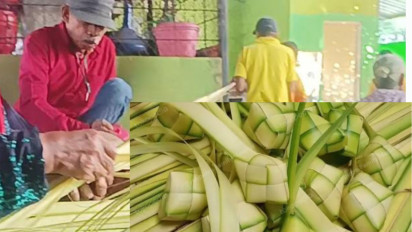 Rayakan Lebaran Ketupat, Warga Probolinggo Ramai Berburu Janur di Pasar Kronong