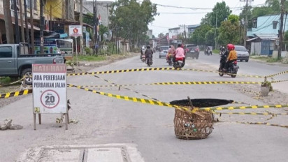 Pemkot Medan Perbaiki Ruas Jalan yang Berlubang Akibat Amblas
