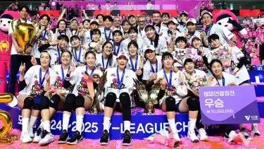 Pink Spiders usai jadi kampiun di Liga Voli Korea 2024-2025