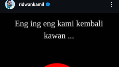 Akun IG Milik Ridwan Kamil Direntas "Eng ing eng kami kembali kawan..." 