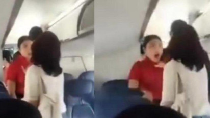 Video Detik-detik Anggota DPRD Sumut Ribut di Pesawat, Pramugarinya Dicekik hingga Didorong