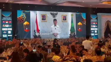 Menteri Agama (Menag) Nasaruddin Umar beri sambutan secara daring dalam acara halal bihalal Formas