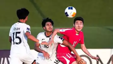 Timnas Indonesia U-17 melawan Korea Utara di Piala Asia U-17.