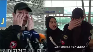 Momen Ko Hee-jin menangis tersedu-sedu melepas kepergian Megawati Hangestri ke Indonesia.