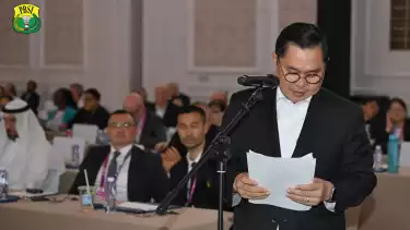 Muhammad Fadil Imran selaku Ketum PBSI di Annual General Meeting BWF 2025.