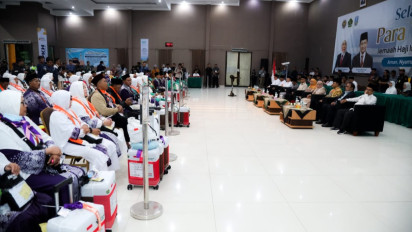 Talbiyah Bergema di Embarkasi Surabaya, BP Haji Harap Jamaah Sehat dan Mabrur