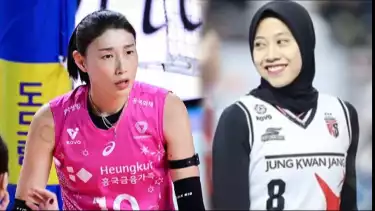 Megawati Hangestri dan Kim Yeon-koung, ratu voli Korea.