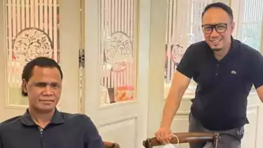 Ketua Umum GRIB Jaya, Hercules Rosario Marshal (kiri) dan Gus Ipang (kanan)