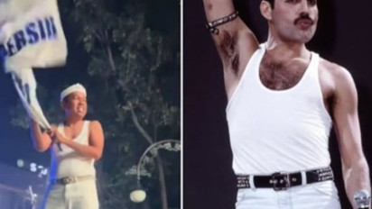 Dedi Mulyadi Buka Baju saat Konvoi Kemenangan Persib, Sandingkan Foto Dirinya dengan Freddie Mercury