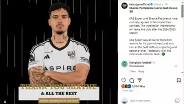 KAS Eupen resmi putus kontrak Shayne Pattynama