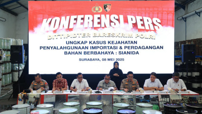 Bareskrim Polri Bongkar Perdagangan Ilegal Sianida di Surabaya dan Pasuruan, Omzet Capai Rp59 Miliar