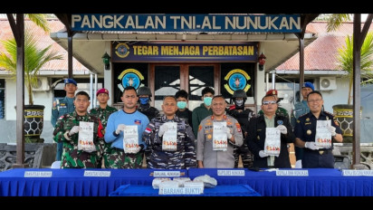 Lanal Nunukan Koarmada II Gagalkan Penyelundupan 11,5 Kg Sabu Asal Malaysia di Perairan Karang Unarang