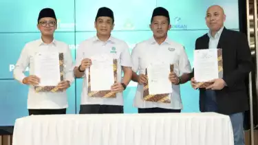 PT Bank Syariah Indonesia Tbk (BSI) dan Pimpinan Pusat Gerakan Pemuda (GP) Ansor resmi berkolaborasi untuk memberikan pelayanan haji dan umrah