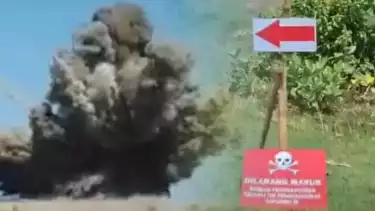 Lokasi ledakan amunisi afkir TNI AD di Garut, Jawa Barat.