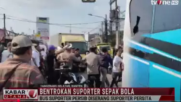 Bus Bobotoh Terlibat Bentrok dengan Oknum Suporter La Viola sebelum Laga Persita Tangerang Vs Persib Bandung